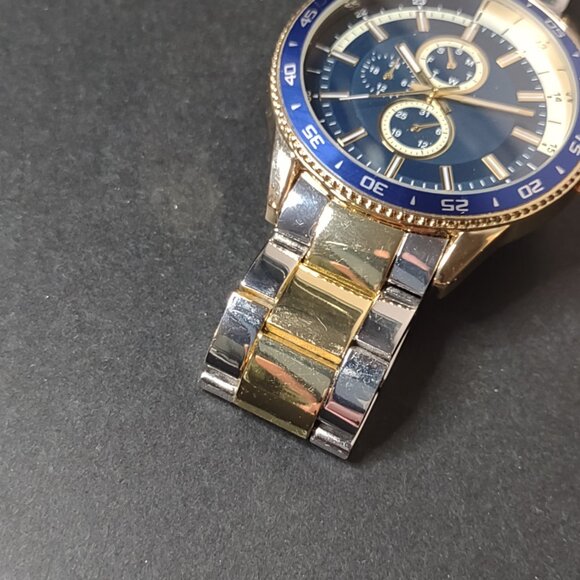 8 Inch Blue Watch With Two Tone Band - Picture 4 of 12